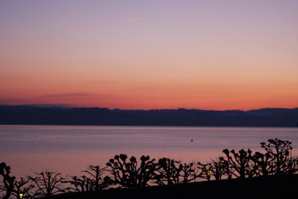 Abendrot mit Blick über den Zürichsee